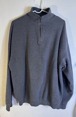 Vintage Bungalow Men's 1/4 Zip Pullover Size LARGE Gray Fall Casual Comfort